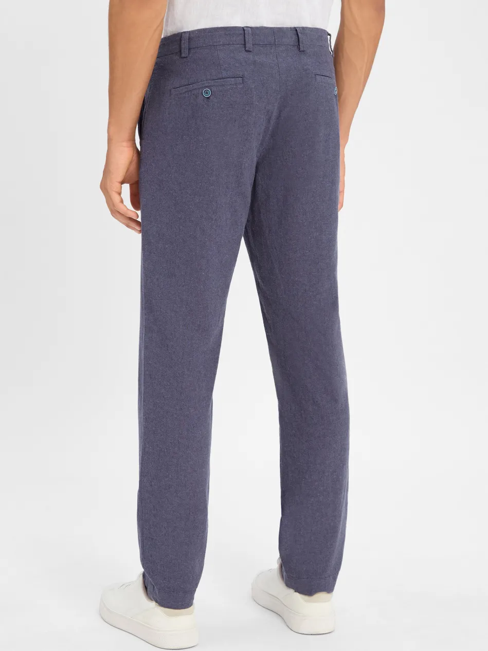 Herren Baukasten-Anzughose mit Leinen-Anteil