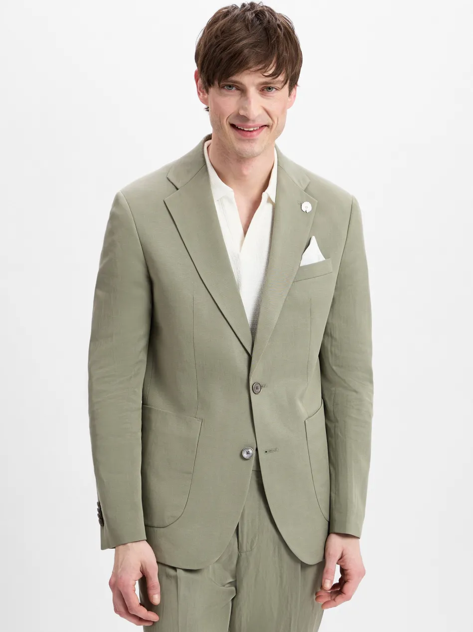 Herren Baukasten-Sakko mit Leinen-Anteil - Brick