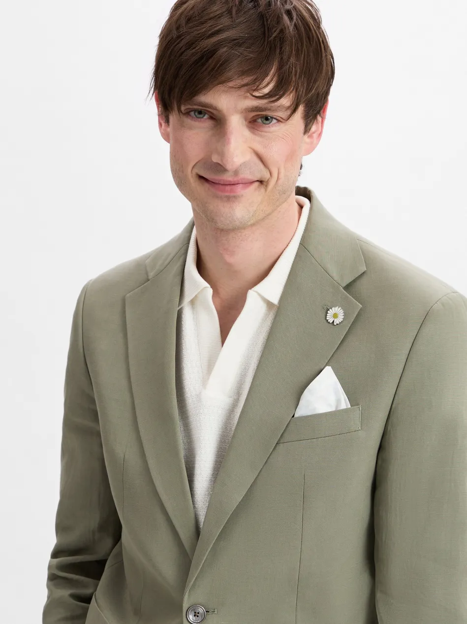 Herren Baukasten-Sakko mit Leinen-Anteil - Brick