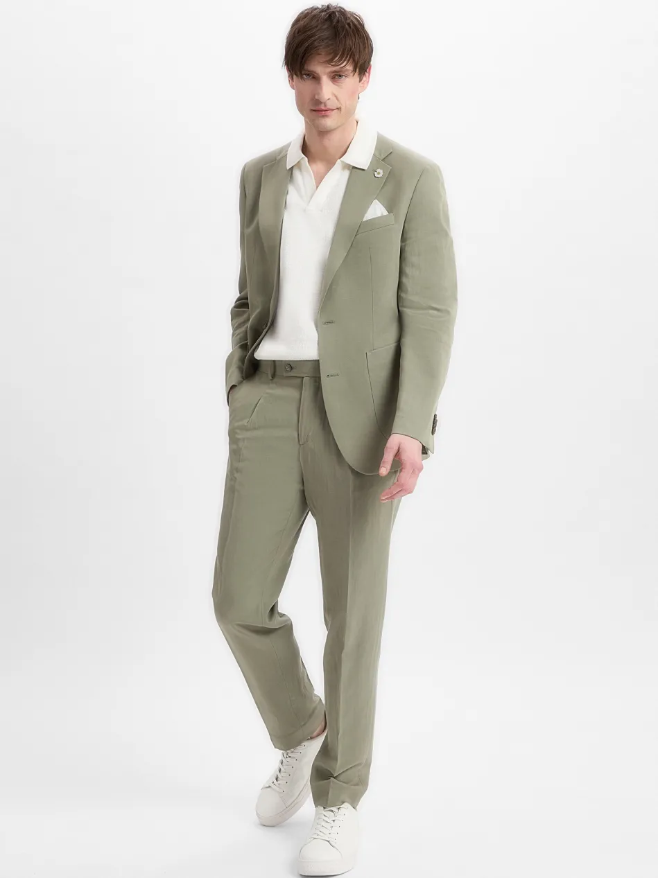 Herren Baukasten-Sakko mit Leinen-Anteil - Brick