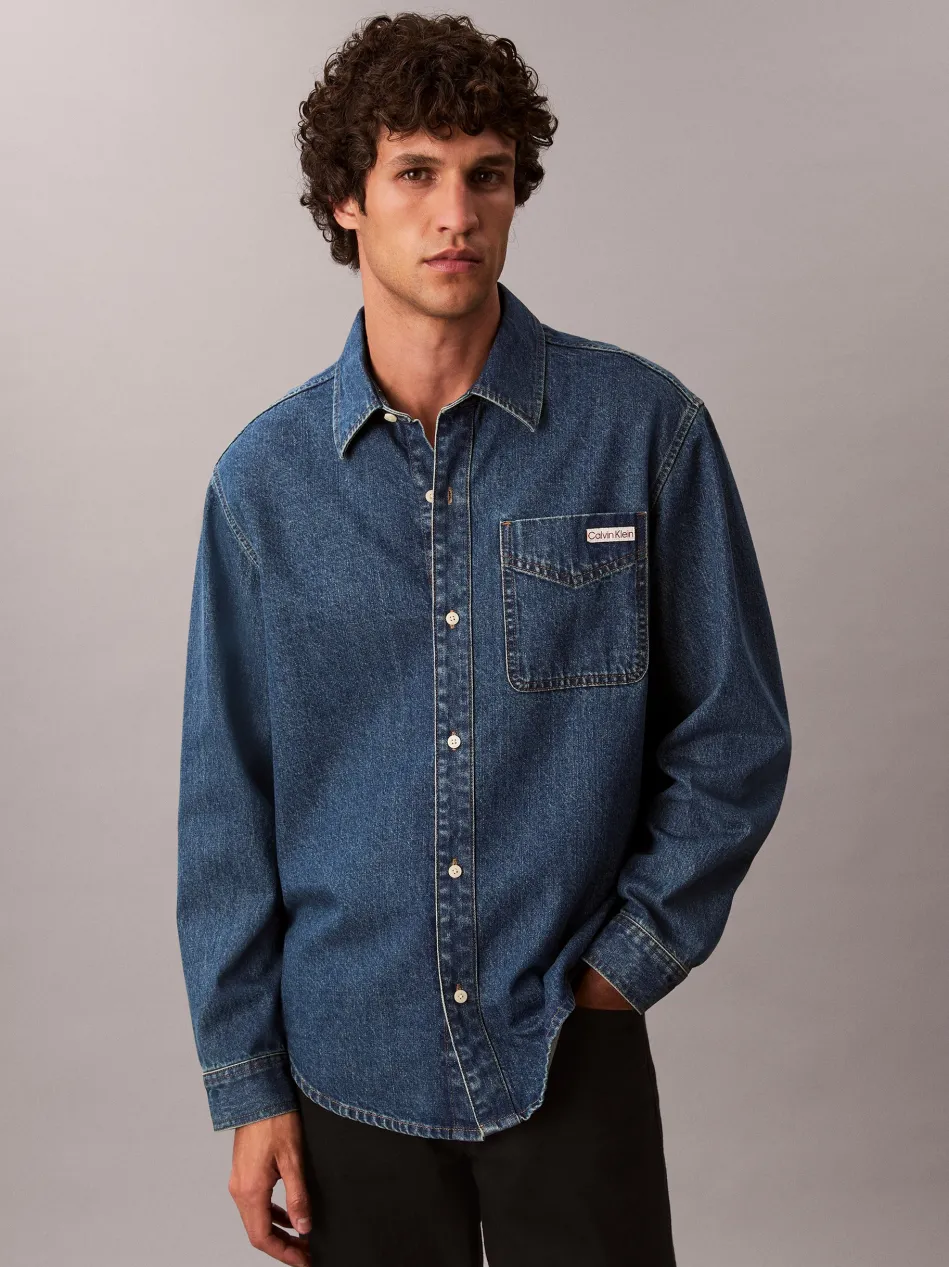 Herren Jeanshemd