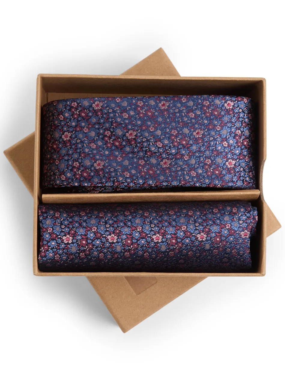 Herren Krawatte und Einstecktuch aus Seide