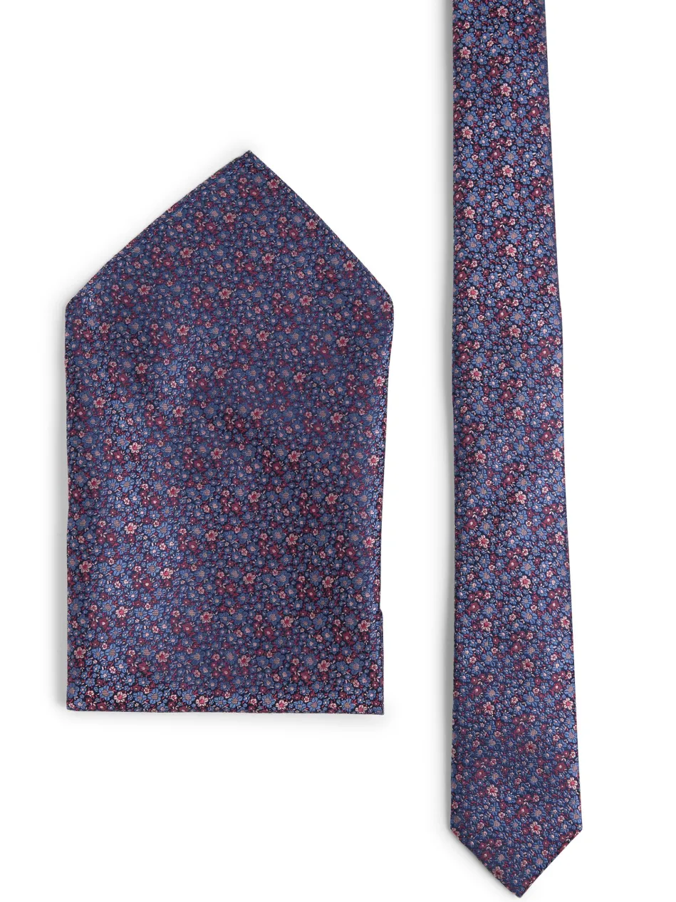 Herren Krawatte und Einstecktuch aus Seide