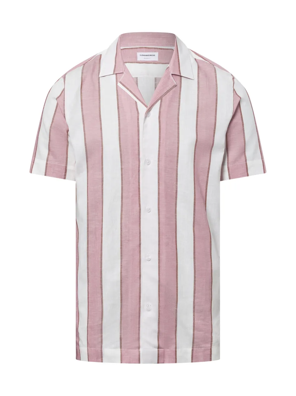 Herren Kurzarm-Freizeithemd mit Leinen-Anteil