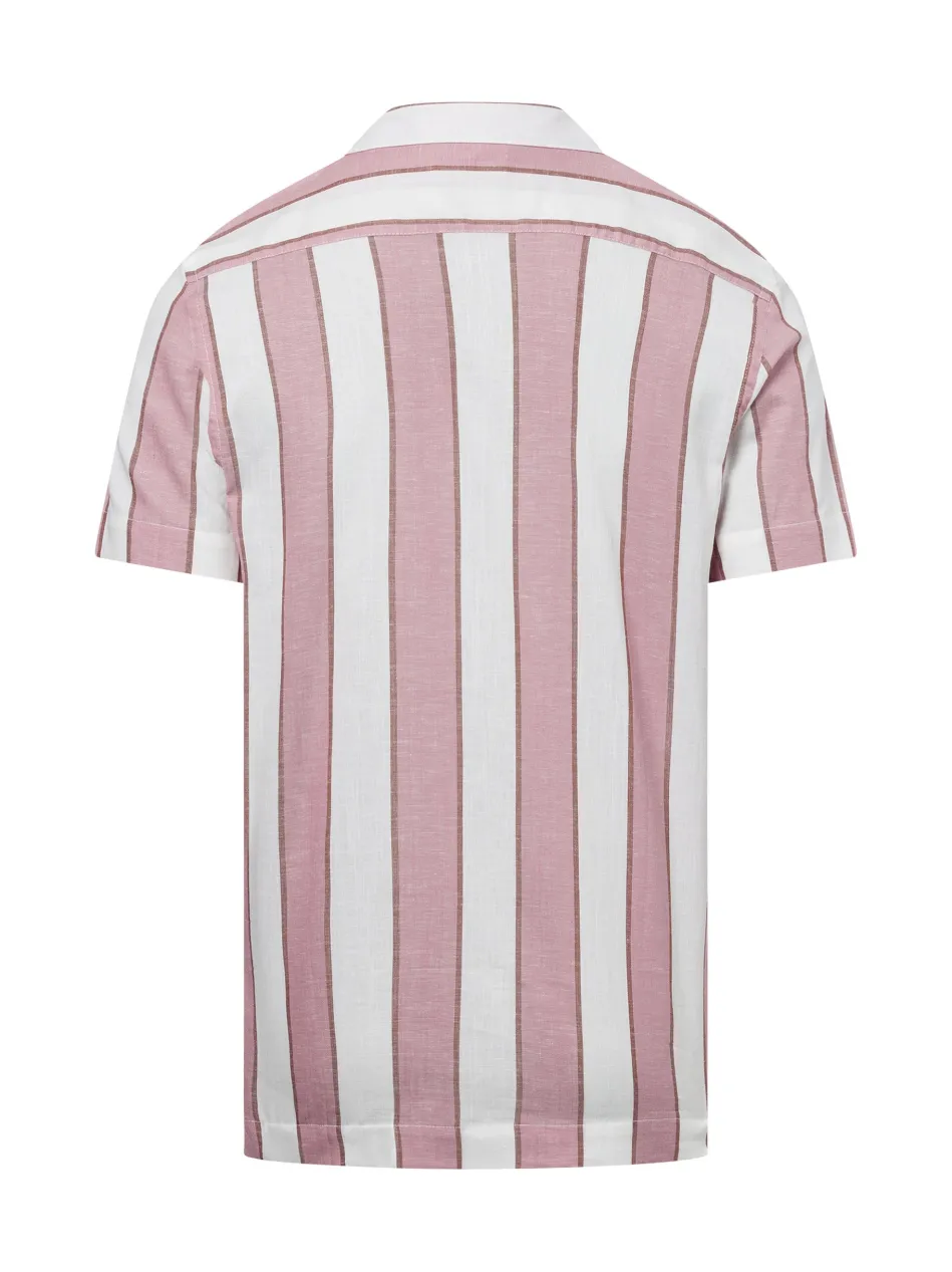 Herren Kurzarm-Freizeithemd mit Leinen-Anteil