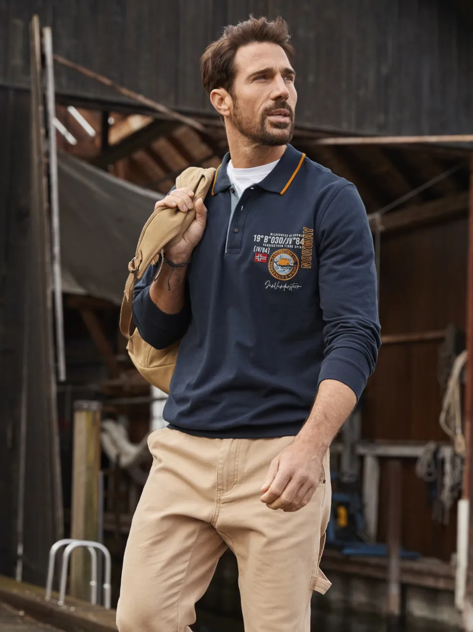 Herren Langarm-Poloshirt - LOKI