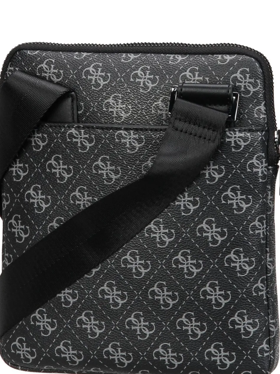 Herren Umhängetasche - Milano Eco Grain Double Crossbody Flat